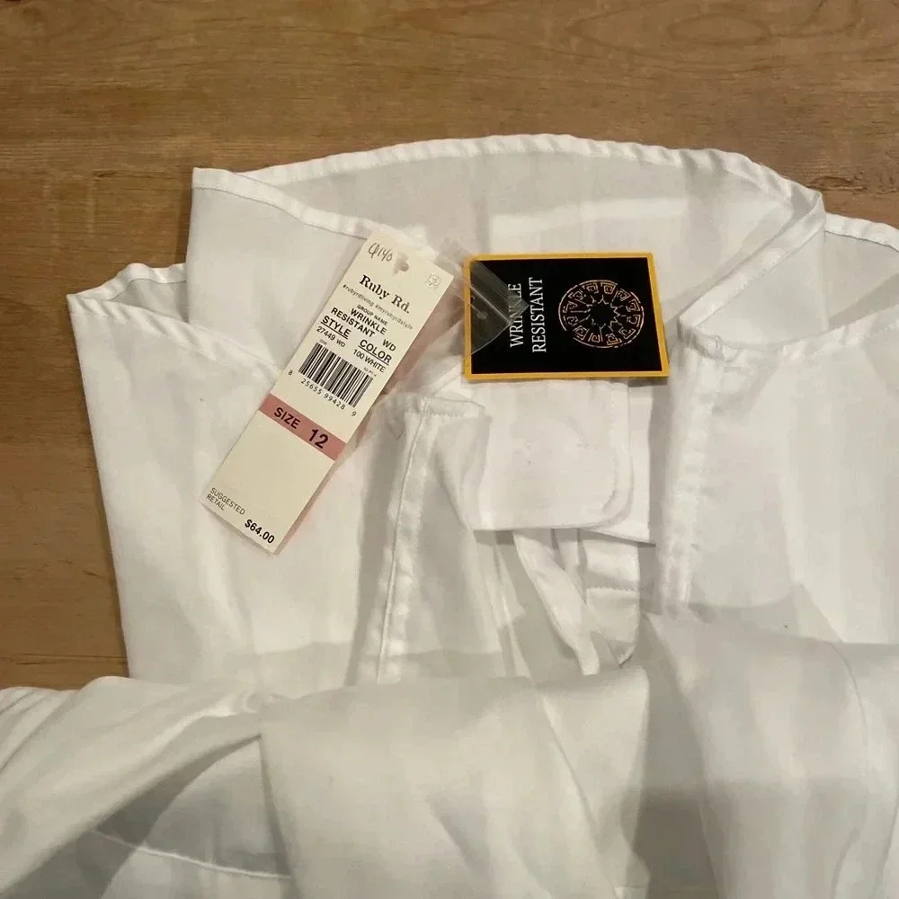 NWT Ruby Rd. White career staple suit shirt Career office 12 - Picture 2 of 5